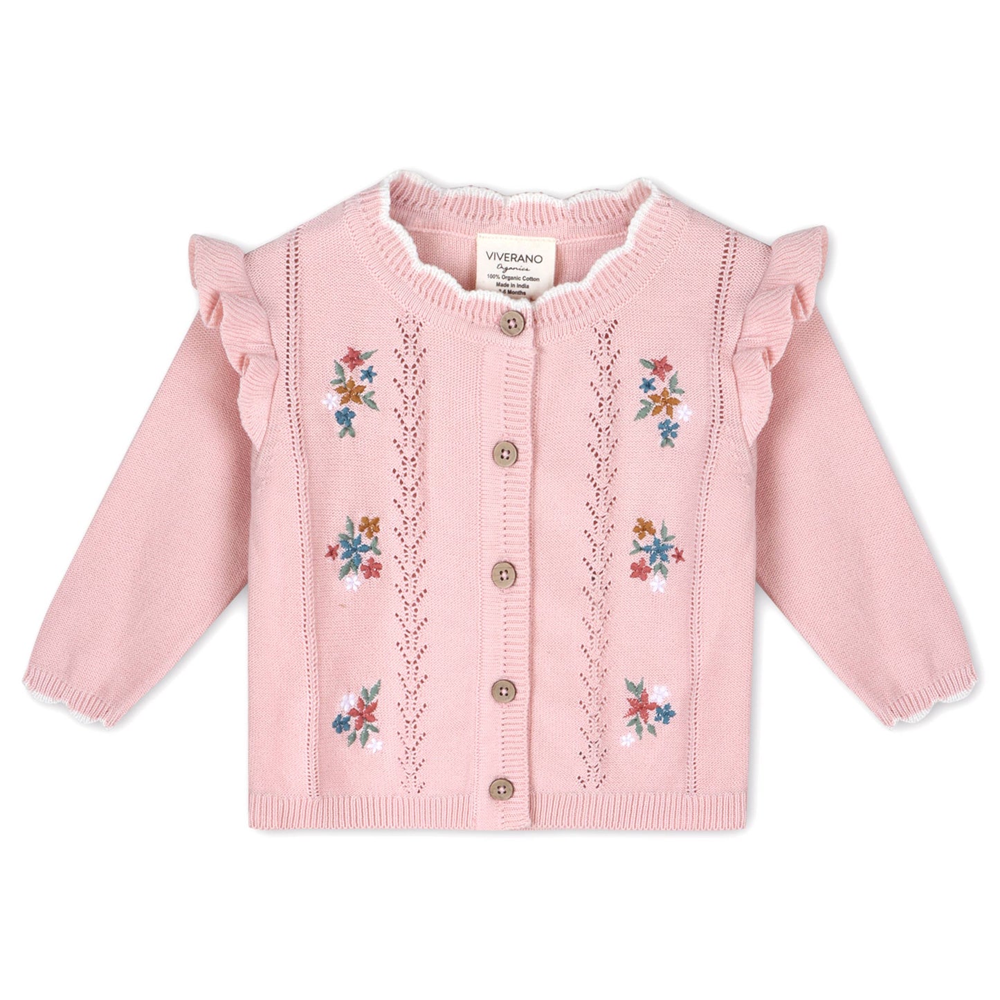 Bouquet Baby Cardigan: Blush Pink