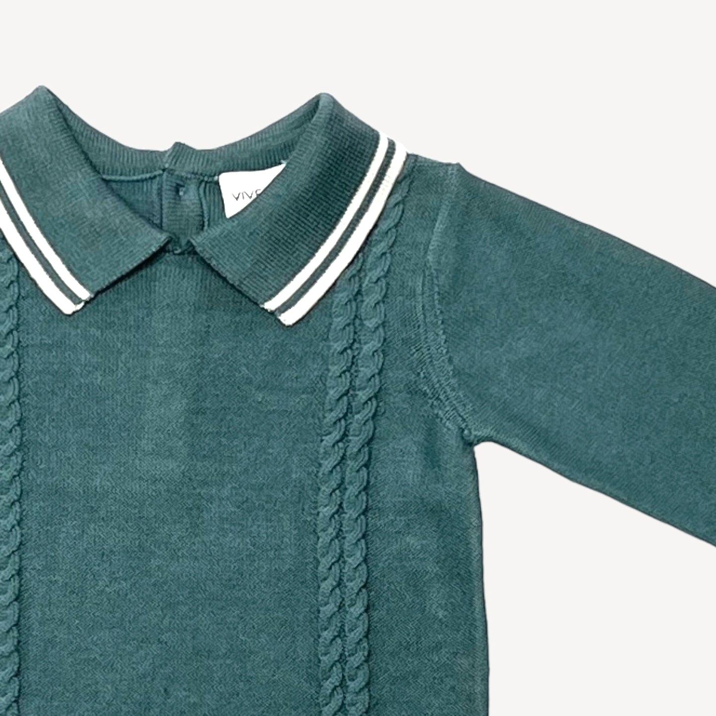 Milan Knit Collar Jumpsuit - Teal Blue