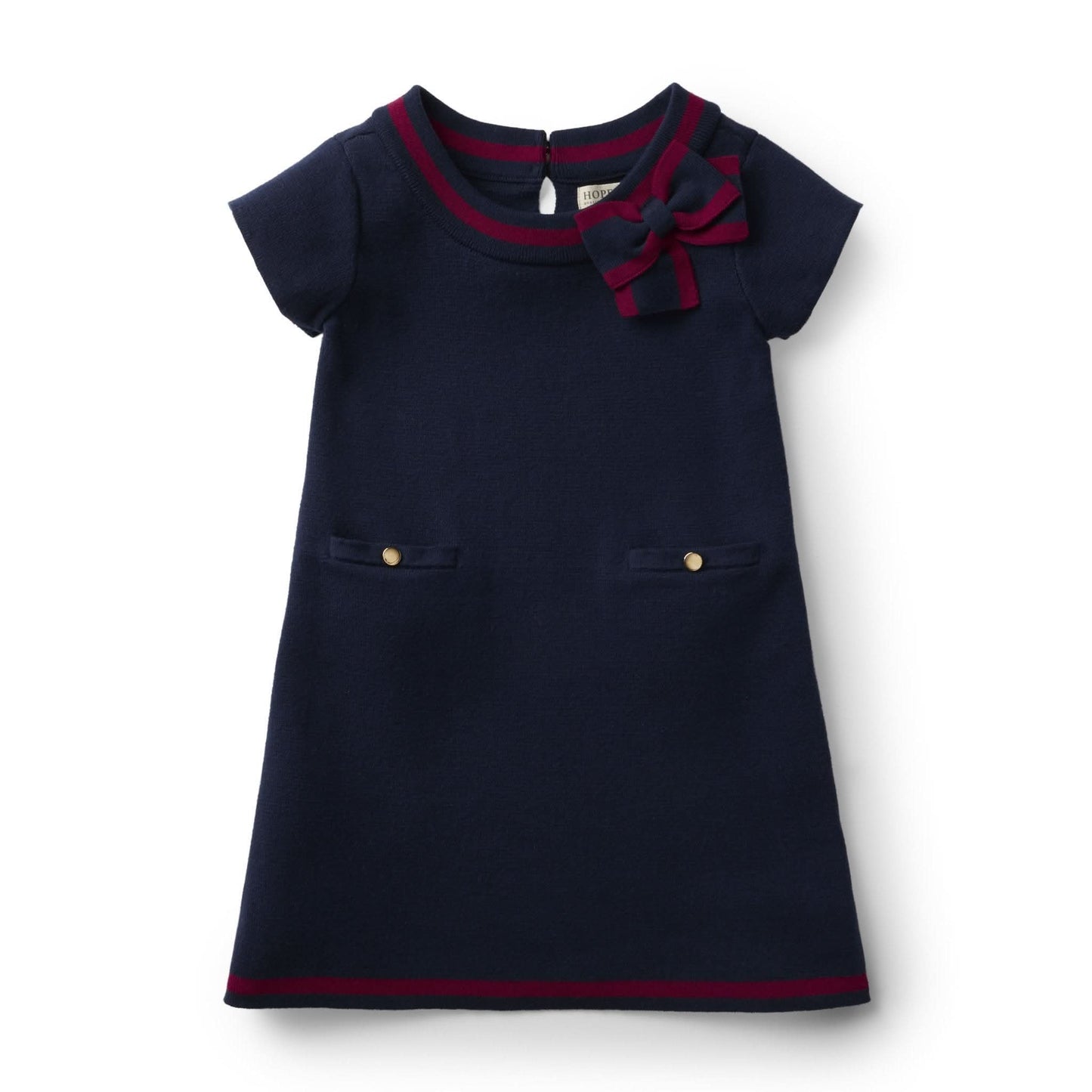 Milano Dress - Navy with Berry