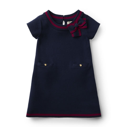 Milano Dress - Navy with Berry