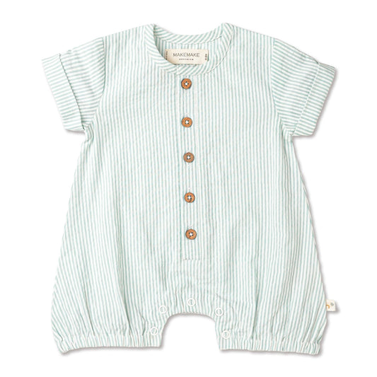 Bubble Romper - Green Stripes