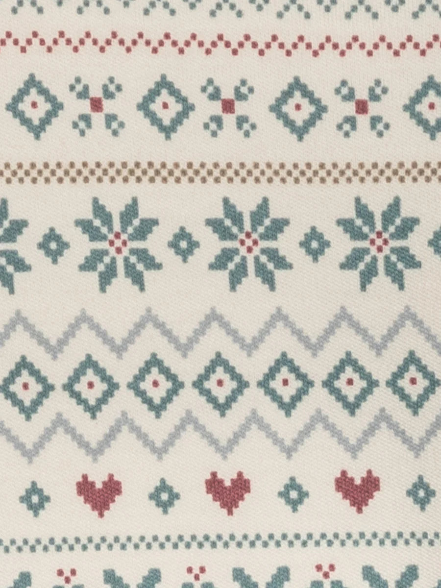Baby Peyton Footed Sleeper - Fairisle / Teal