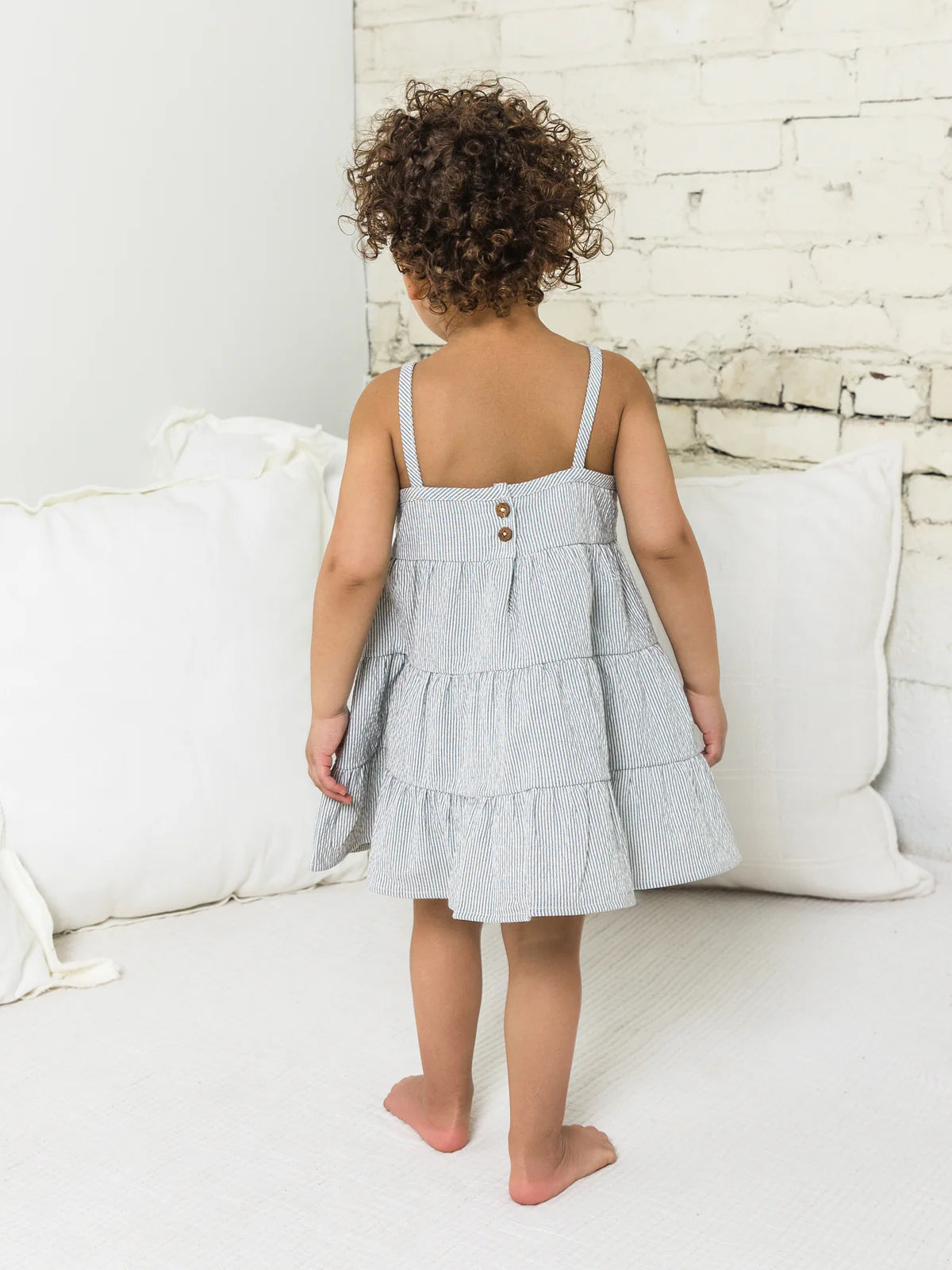 Cari Seersucker Tiered Dress
