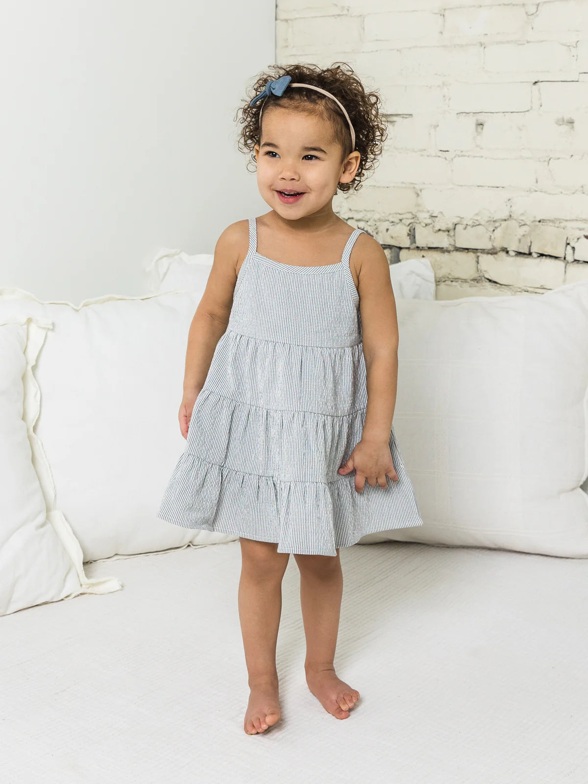 Cari Seersucker Tiered Dress