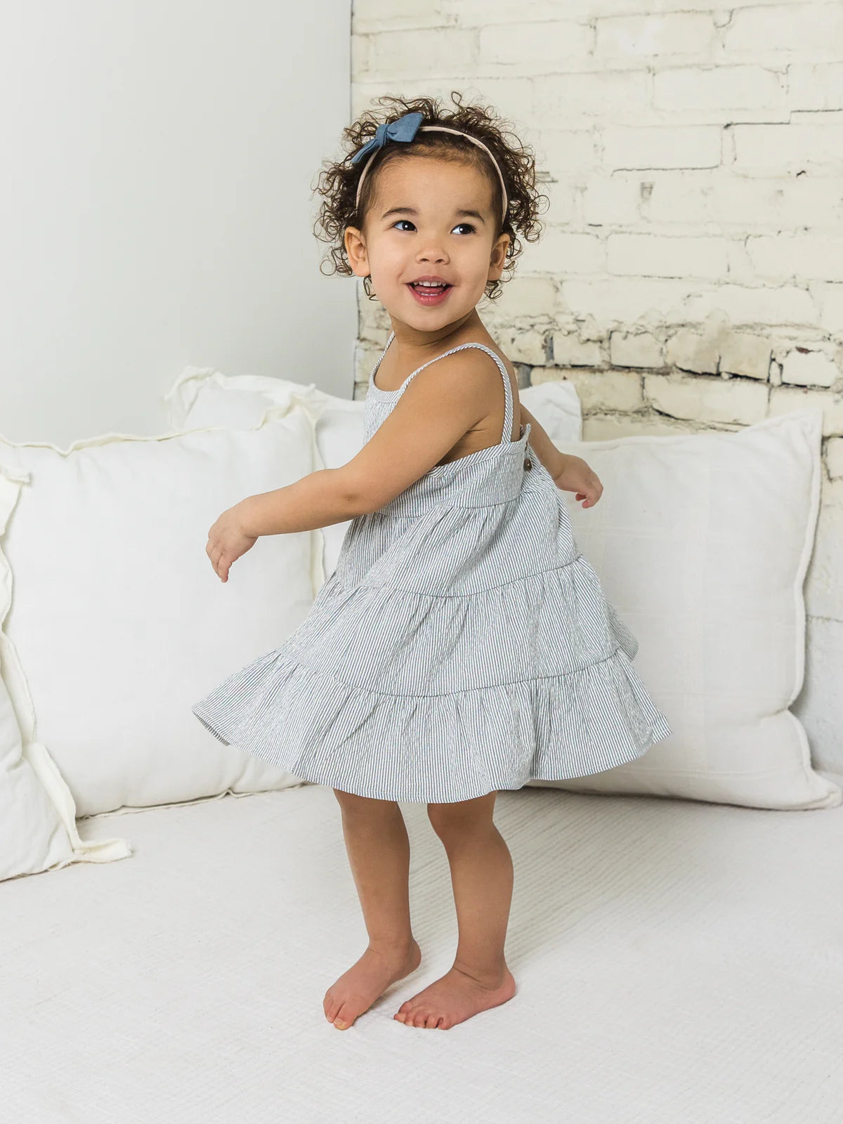 Cari Seersucker Tiered Dress