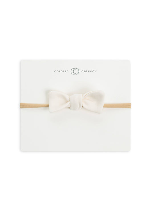 Muslin Dainty Bow Headband - Ivory