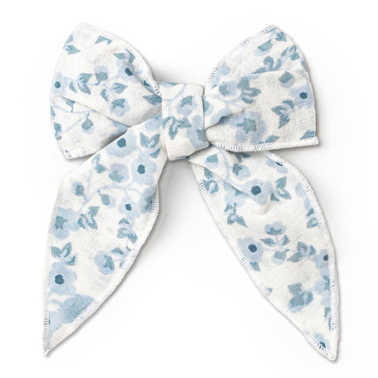 Blue Vines Hair Bow Clip