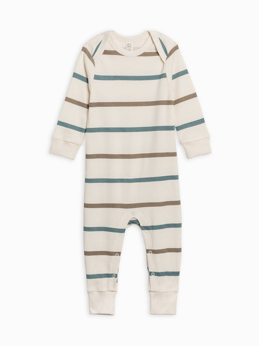 Aspen Romper - Max Stripe / Teal + Taupe