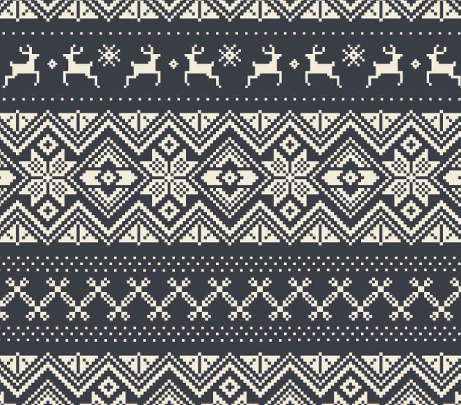 Long Sleeve Holiday Jammies - Fairisle / Navy